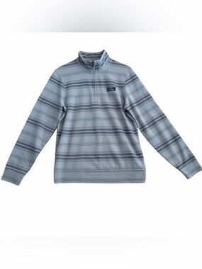 L.L.Bean Men's Comfort Stretch Performance Piqué Quarter-Zip Pullover Small Blue